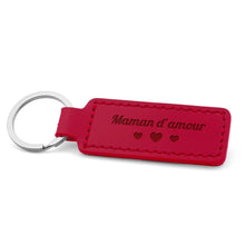 Porte-clé cuir - Maman d'amour