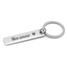 Porte-clé mini plaque - Mon amour
