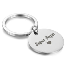 Porte-clé rond/cœur - Super papa
