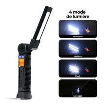 Lampe de poche LED - 360° Rotation - Atelier, mécanique, bricolage, camping