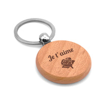 Porte-clé bois - Je t'aime